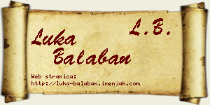 Luka Balaban vizit kartica